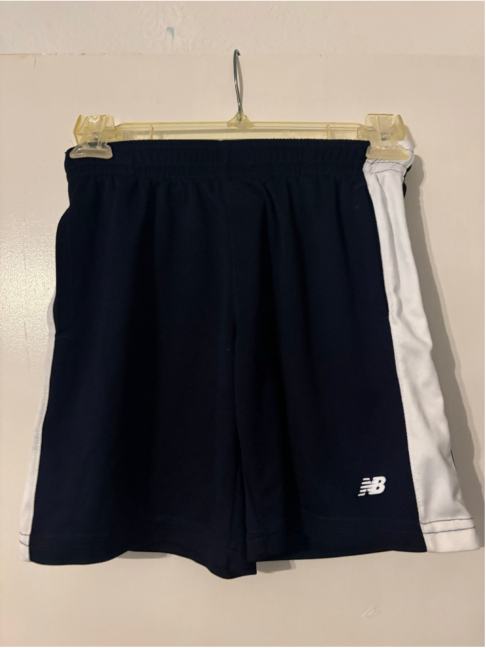 Boys New Balance Athletic Shorts Size S Navy Blue and White